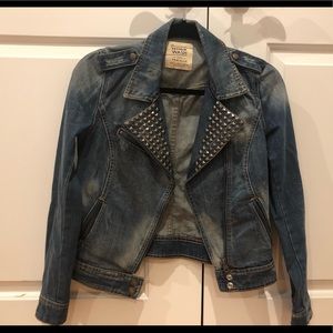 Zara denim jacket with rivets